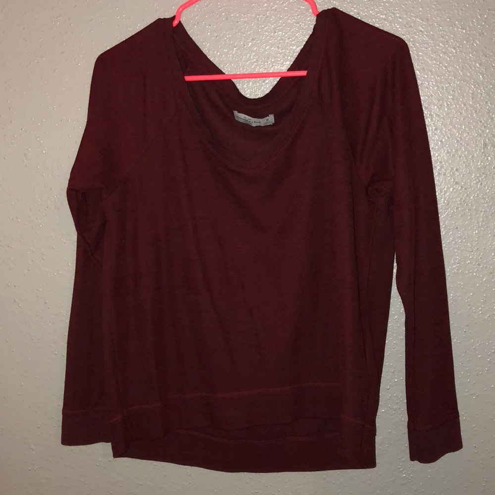 Maroon long sleeve A&F